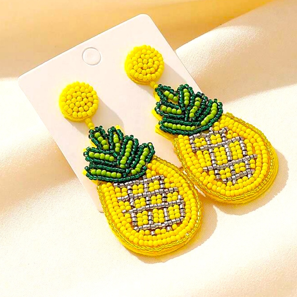 Pineapple, beaded earrings